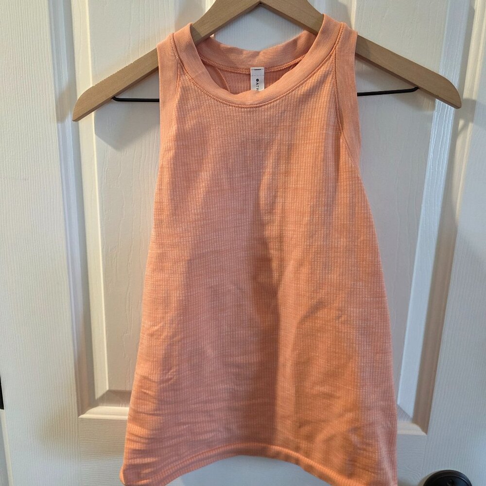 Athleta Ribbed Racerback Workout Tank Peach Orange Size M